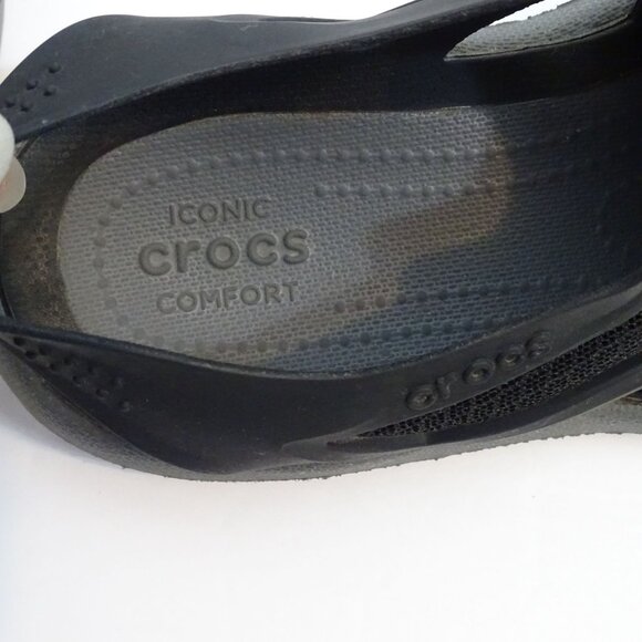 Crocs Mens Swiftwater Mesh Wave Sandals Black Sport Sandals Size 8 Water Shoes - Picture 4 of 8